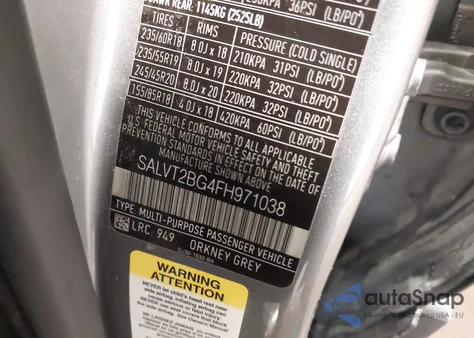 2015 Land Rover Range Rover Evoque Dynamic z USA, uszkodzony, nr VIN SALVT2BG4FH971038